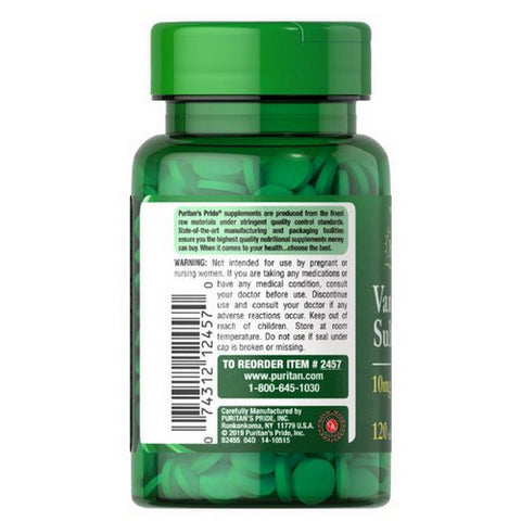Puritan's Pride, Vanadyl Sulfate, 10 mg, 120 Tablets