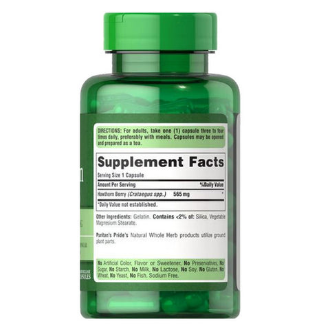 Puritan's Pride, Hawthorn Berries, 565 mg, 100 Capsules