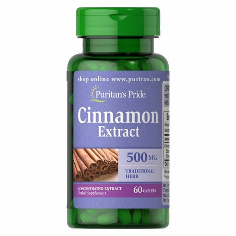 Puritan's Pride, Cinnamon 4:1 Extract, 500mg, 60 Caplets