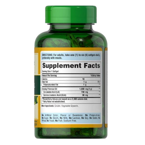 Puritan's Pride, Evening Primrose Oil with GLA, 1000 mg, 120 Softgels