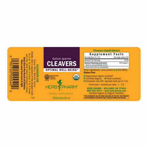 Herb Pharm, Cleavers Extract, 1 Oz