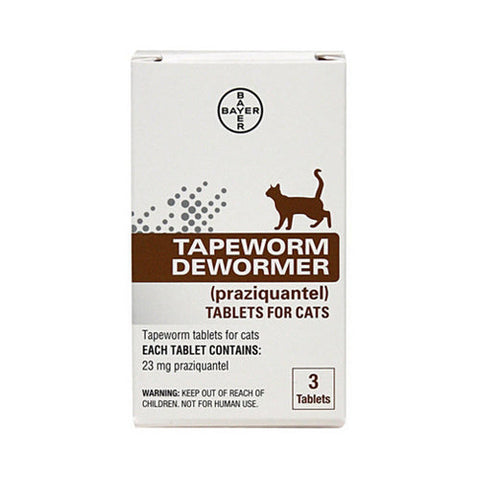 Praziquantel Tapeworm Dewormer Tablets for Cats 3 Count by Bayer