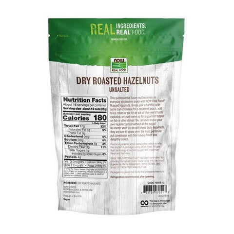 Now Foods, Hazelnuts Dry Roasted And Unsalted, 12 Oz Now Foods