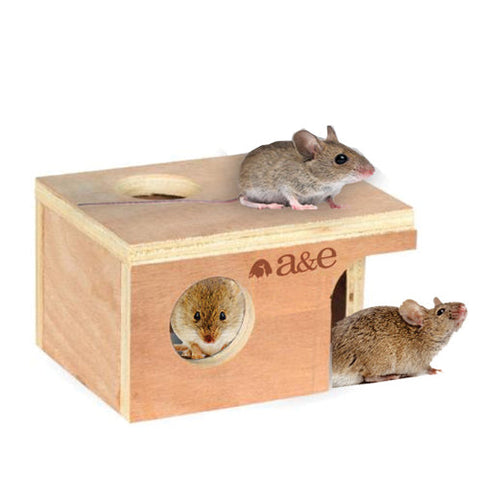 A & E Cages Small Animal Hut Mouse, Wood, 1 Each/5 1/4 in X 3 7/8 in X 3 in by A&E Cage Company