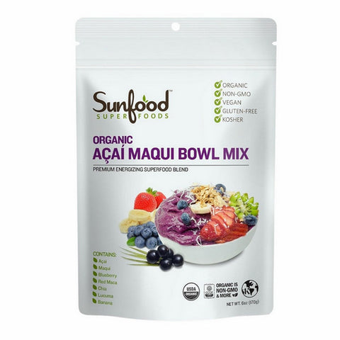 Sunfood Superfoods, Organic Acai Maqui Bowl Mix, 6 Oz