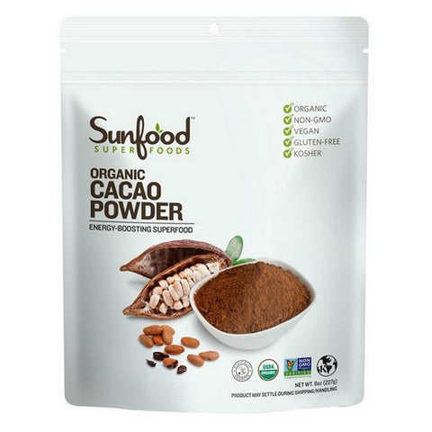 Sunfood Superfoods, Organic Cacao Powder Chocolate, 8 Oz