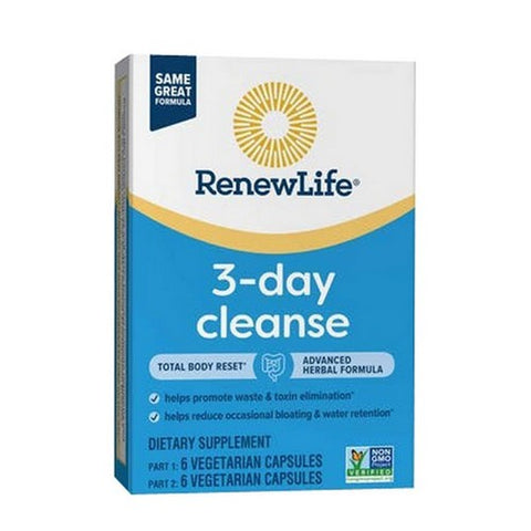 Renew Life, 3-Day Cleanse Total-Body Reset, 12 Capsules