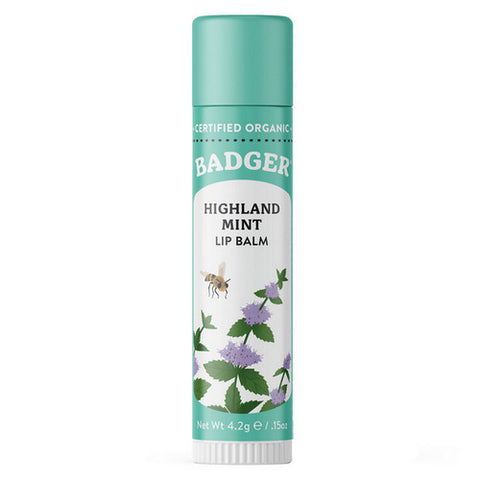 Badger Balm, Highland Mint Lip Balm Stick, .15 Oz
