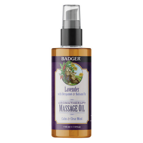 Badger Balm, Lavender Massage Oil, 4 Oz