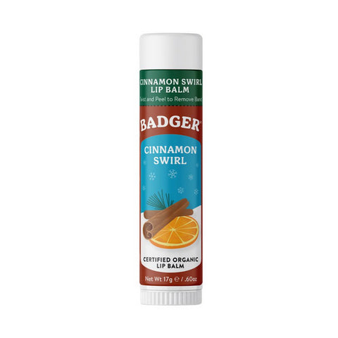 Badger Balm, Holiday Jumbo Lip Balm Cinnamon Swirl, .6 Oz