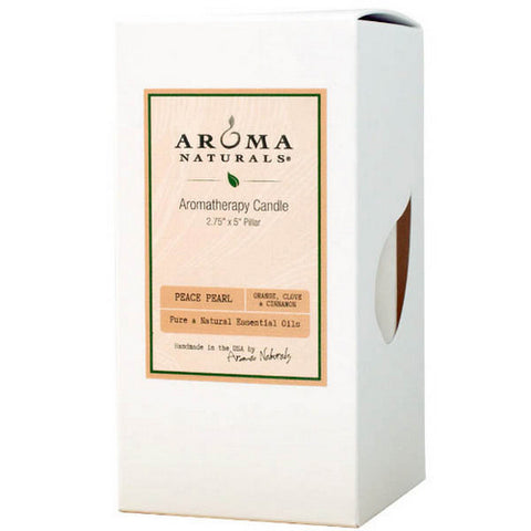 Aroma Naturals, Peace Pearl White Pillar 2, 1 Candle