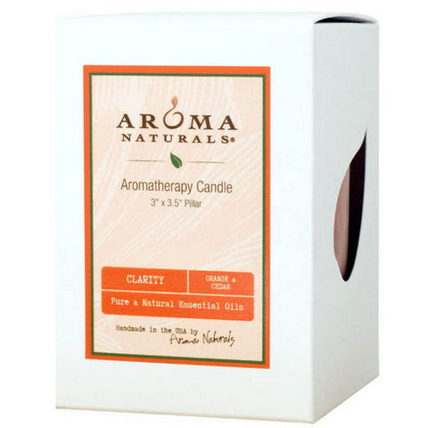 Aroma Naturals, Clarity Orange Pillar 3, 1 Candle