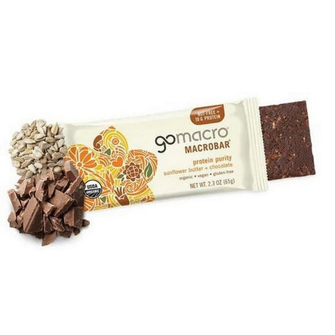 Gomacro, Organic Macrobar Sunflower Butter Chocolate, 12 Count