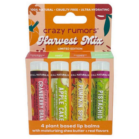 Crazy Rumors, Harvest Mix Lip Balms, 4 Count