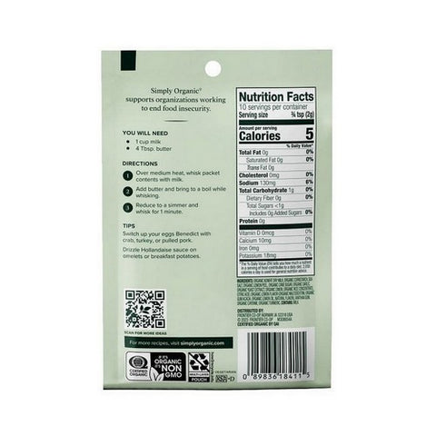 Simply Organic, Organic Hollandaise Sauce Mix, 0.74 Oz