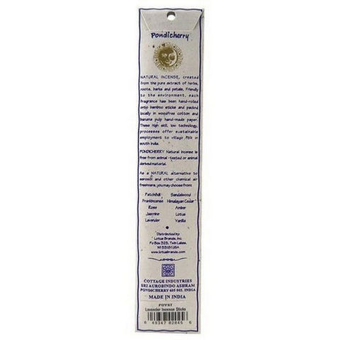 Pondicherry Natural Incense, Lavender Incense Sticks, 15 Count