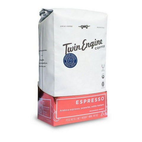 Twin Engine Coffee, Organic Espresso Whole Bean Coffee Pack, 14 Oz