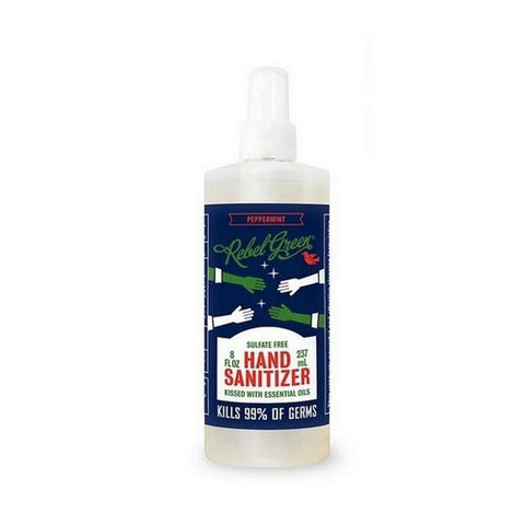 Rebel Green, Hand Sanitizer Peppermint, 8 Oz