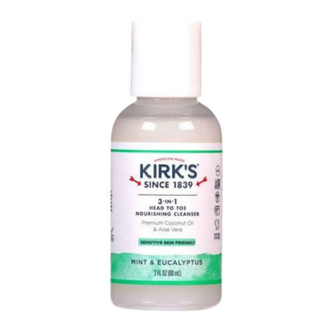 Kirk's Natural Products, Mint And Eucalyptus 3-in-1 Castile Soap, 2 Oz