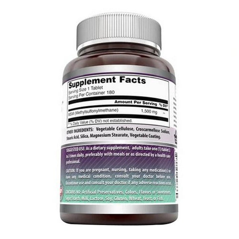 Amazing Nutrition, Amazing Formulas MSM, 1500 mg, 180 Tabs
