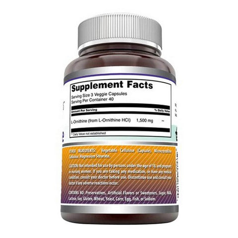 Amazing Nutrition, Amazing Formulas L-Ornithine, 1500 mg, 120 Caps