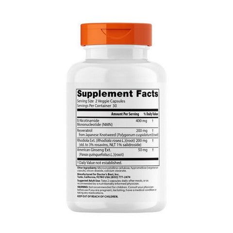 Doctors Best, NMN+, 200 Mg, 60 Veggie Capsules Doctors Best