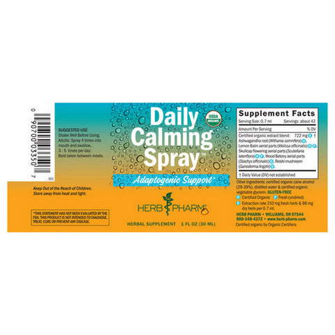 Herb Pharm, Daily Calming Spray, 1 Oz