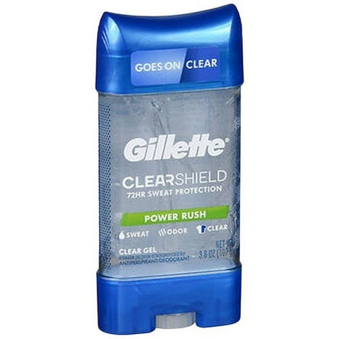 Gillette, Clear Shield Antiperspirant Deodorant Clear Gel Power Rush, 3.8 Oz