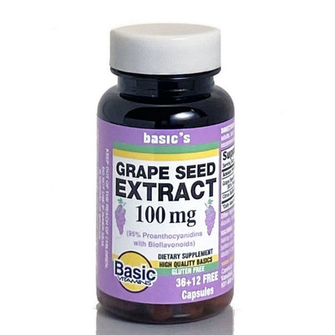 Basic Vitamins, Grape Seed Extract, 100 Mg, 48 Caps