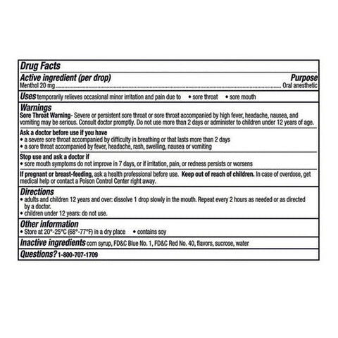 Vicks, Vapocool Severe Menthol Oral Anesthetic Medicated Drops Cherry Freeze, 18 Count Vicks