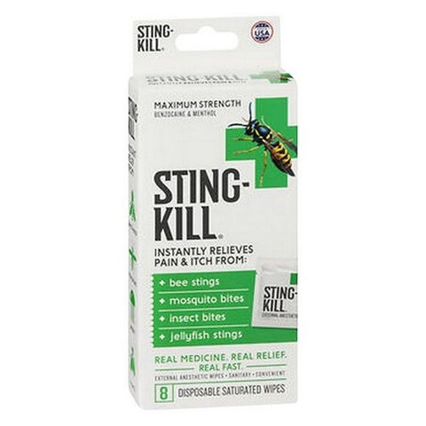 Sting-Kill, Disposable Saturated Wipes, 8 Count