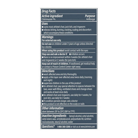 Lotrimin, Clotrimazole Antifungal Athlete'S Foot Treatment Cream, 0.53 Oz Lotrimin