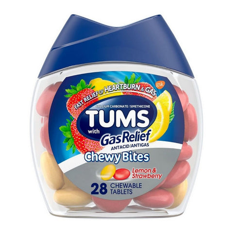 Tums, Antacid Gas Relief Chewable, 28 Tablets