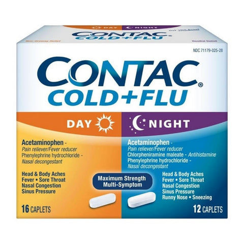 Contac, Cold Plus Flu Day And Night, 28 Caplets
