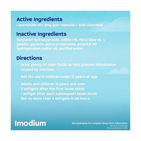 Imodium, A-D Anti Diarrheal Softgels, 12 Tablets Imodium