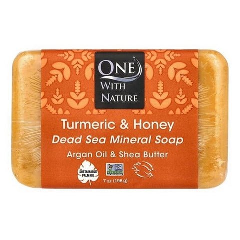 One with Nature, Dead Sea Minerals Bar Soap Turmeric & Honey, 7 Oz