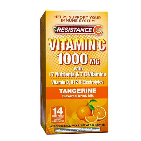 Resistence C, Vitamin C Tangerine Flavor, 1000 Mg, 14 Count