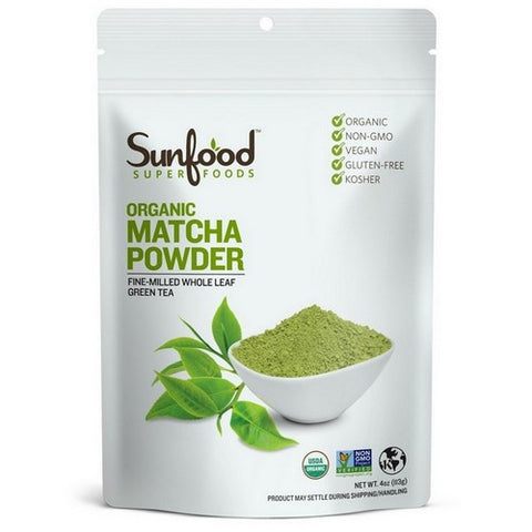 Sunfood Superfoods, Matcha Green Tea Powder, 4 Oz