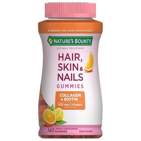 Nature's Bounty, Hair Skin Nails Plus Collagen Gummies, 140 Count