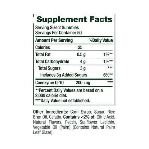 Nature's Bounty, Co Q-10 Gummies, 200 Mg, 100 Count Nature's Bounty