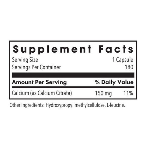 Nutricology/ Allergy Research Group, Calcium Citrate Pure Well-Absorbed Calcium, 180 Veg Caps