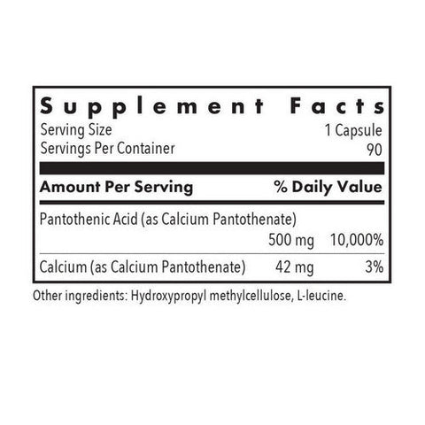 Nutricology/ Allergy Research Group, Pantothenic Acid Vitamin B5, 90 Veg Caps Nutricology/ Allergy Research Group