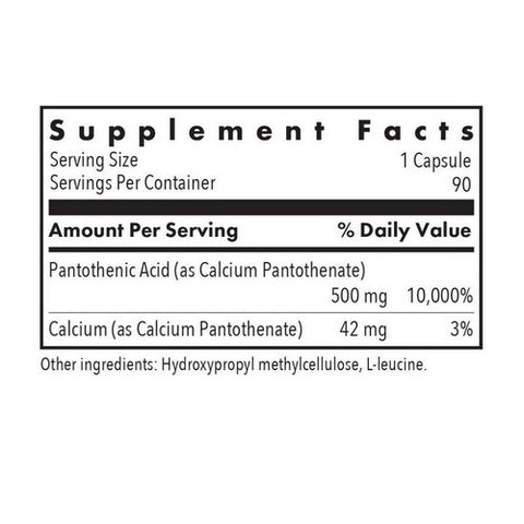 Nutricology/ Allergy Research Group, Pantothenic Acid Vitamin B5, 90 Veg Caps