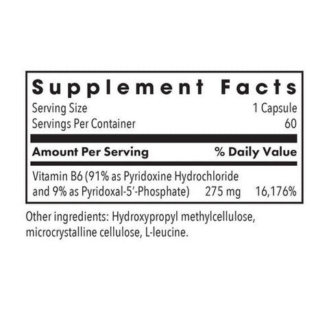 Nutricology/ Allergy Research Group, Pyridoxine P5P Vitamin B6, 60 Veg Caps Nutricology/ Allergy Research Group