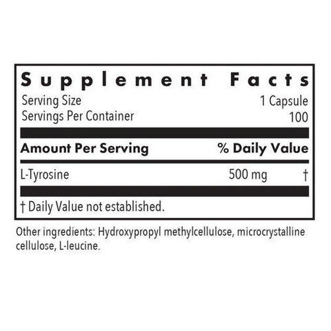 Nutricology/ Allergy Research Group, L-Tyrosine, 500 mg, 100 Veg Caps Nutricology/ Allergy Research Group