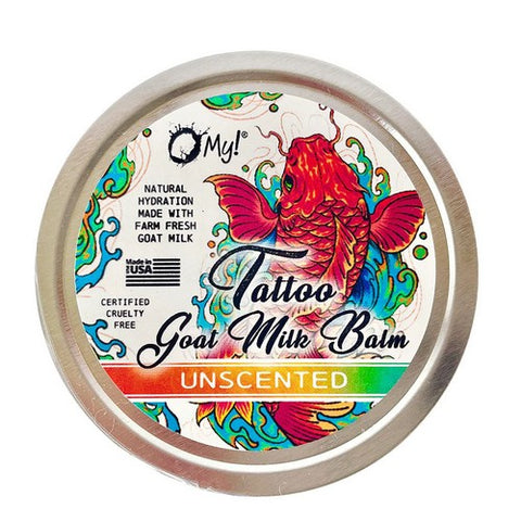 O MY!, Goat Milk Tattoo Balm Tin Unscented, 2 Oz