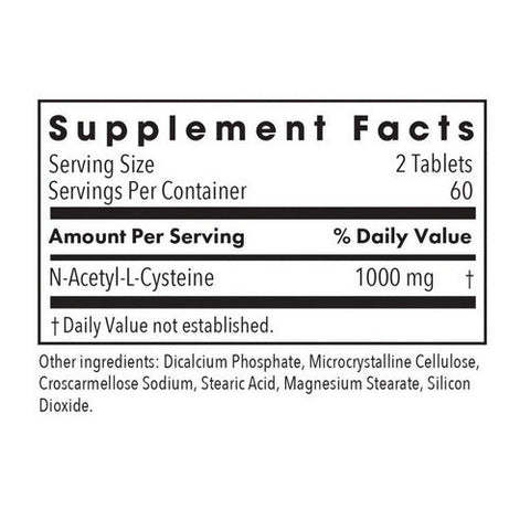 Nutricology/ Allergy Research Group, NAC N-Acetyl-L-Cysteine, 120 Tabs Nutricology/ Allergy Research Group