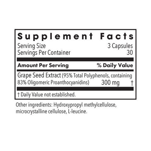 Nutricology/ Allergy Research Group, Grape Pips Proanthocyanidins, 90 Veg Caps