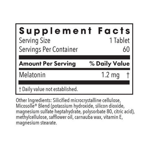 Nutricology/ Allergy Research Group, Slow Motion Melatonin In Lipid Matrix, 1.2 Mg, 60 Tabs