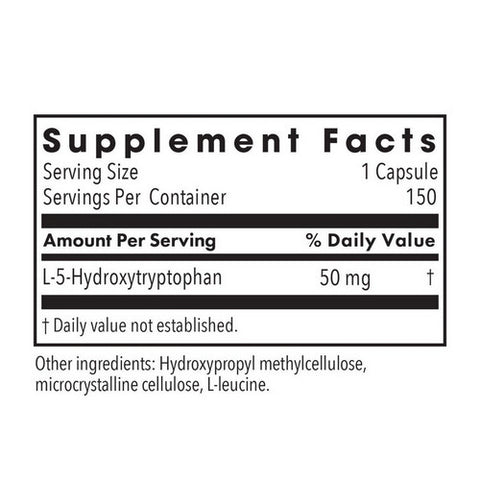Nutricology/ Allergy Research Group, 5-HTP L-5-Hydroxytryptophan, 50 Mg, 150 Veg Caps